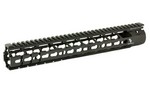 Bootleg Handguard with KMR Mounting Hardware, Extruded 6061 Aluminum, Mil Spec Hard Anodizing, Full Length Mil Spec Picatinny Top Rail, PicMod Feature Allows Most Picatinny Accessories to Mount w/o Adapters, Extended PicMod Feature on the bottom section f