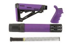 Hogue Grips Kit, Purple Finish, Finger Groove Beavertail Grip, Rifle Length Forend with Accessories, OvermoldedCollapsible Stock, Buffer Tube and Hardware, AR-15/M16 15678