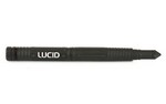 LUCID OPTICS Tactical Pen with Piercing Point, Black Ink, 6061Aluminum, Black Finish L-TACPEN