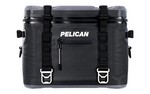 Pelican SC24 Soft Cooler, Black, Holds 24 Cans, 100% Leak Proof TIZIP Zipper, Durable Tie-Down Side Anchor Points SOFT-SC24-BLK