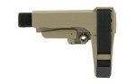 SB Tactical SBA3 Stabilizing Brace, 4 Position Adjustable, Includes 6 Position Carbine Receiver Extension, Flat Dark Earth Finish SBA3-02-SB