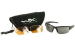 Wiley X Saint, Sunglasses, Matte, Smoke Grey, Clear, Light Rust CHSAI06