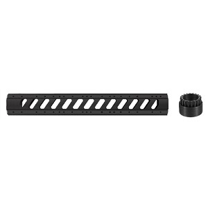 Advanced Technology International USA, LLC A.5.10.1422 AR-15 Aluminum 6 Side 15" Free Float Forend with Slotted Barrel Nut, Black