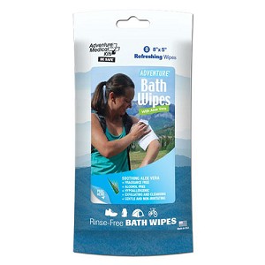 Adventure Medical Kits 0170-0304 Adventure Bath Wipes, Travel Size, Per 8