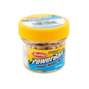 Berkley 1089418 PowerBait Power Honey Worm Soft Bait 1" Length, Yellow, Per 55