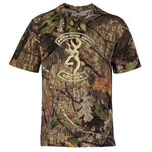 Browning 3017532805 Graphic T-Shirt, Short Sleeve Buckmark, Mossy Oak Break-Up Country, 2X-Large