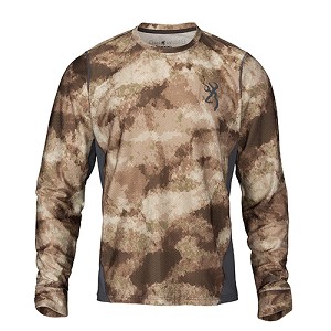 Browning 3018580803 Hell's Canyon Speed Plexus-FM Long Sleeve Mesh Shirt ATACS Arid/Urban, Large