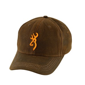 Browning 308412881 Cap Dura-Wax Solid Color Cap with 3-D Buckmark, Brown