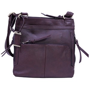 Bulldog Cases BDP-035 Purse Medium Cross Body Style with Holster, Chocolate Brown