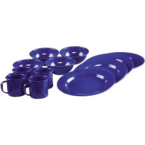 Coleman 2000016404 Enamelware Dining Set 12 Piece, Blue 