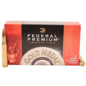 Federal Cartridge GM3006M 30-06 Springfield Premium Gold Medal, 168 Grains, Sierra MatchKing Hollow Point Boat Tail, Per 20