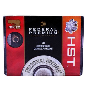 Federal Cartridge P380HST1S 380 Automatic Premium Personal Defense, 99 Grains, HST Jacketed Hollow Point, Per 20
