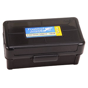 Frankford Arsenal 1083793 Hinge Top Ammunition Box .22 BR to 6.8mm Remington SPC Calibers, Holds 50 Rounds