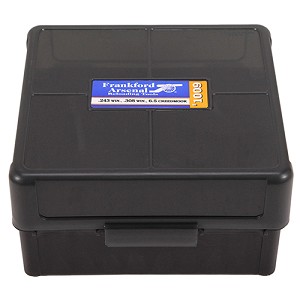Frankford Arsenal 1083801 Hinge Top Ammunition Box .243 to .308 Calibers, Holds 100 Rounds