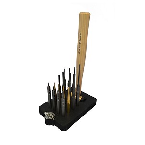 Grace USA Tools GRAR1517BB 17 Piece AR 15 Punch & Hammer Set with Bench Block 