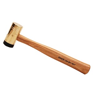 Grace USA Tools GRBH16DT Delrin Tipped Brass Hammer 16 oz