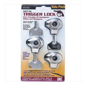 Gunmaster 38295/MTL 100 Metal Trigger Lock Triple, Clam Pack