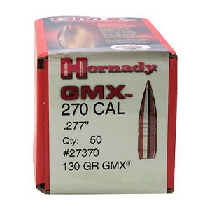 Hornady 27370 .270 Caliber (0.277" Diameter) Bullets GMX, 130 Grains, Lead Free Polymer Tip Boat Tail (BT), Per 50