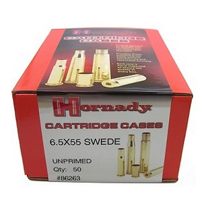 Hornady 86263 Unprimed Brass 6.5x55 Swedish Unprimed Brass/50
