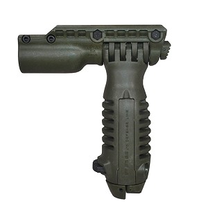 Mako Group T-PodFA-OD Tactical Foregrip with Integrated Adjustable Bipod and 1" Flashlight Adapter, Olive Drab Green