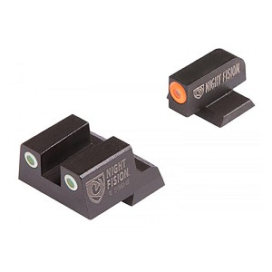 Night Fision CNK-026-003-OGWG Perfect Dot Night Sight Set, Canik TP9SFx and TP9SFL Front, Square Rear, Orange Front with Grn Tritium, White Rear with Grn Tritium