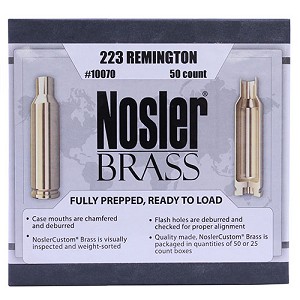Nosler 10070 Custom Reloading Brass 223 Remington, Per 50