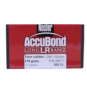 Nosler 58517 7mm Bullets AccuBond Long Range, 175 Grains, Spitzer Point, Per 100