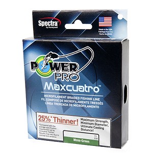 Power Pro 33400400150E Maxcuatro Braided Line 150 Yards, 40 lbs Tested, 0.011" Diameter, Moss Green