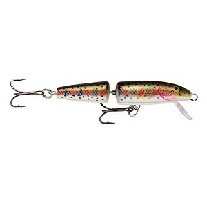 Rapala J13RT Jointed Lure Size 13, 5 1/4" Length, 4'-14' Depth, 2 Number 2 Treble Hooks, Rainbow Tr, Per 1