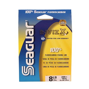 Seaguar 08VZ200 InvizX Freshwater Fluorocarbon Line .009" Diameter, 8 lb Tested, 200 Yards, Clear