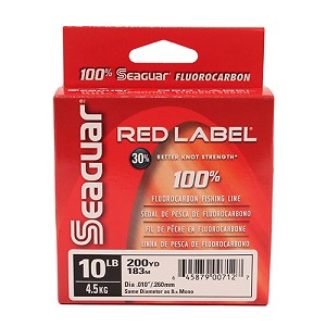 Seaguar 10RM250 Red Label Saltwater Fluorocarbon Line .010" Diameter, 10 lb Tested, 200 Yards, Clear