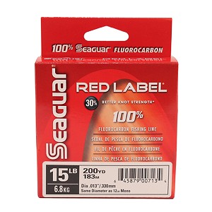 Seaguar 15RM200 Red Label Saltwater Fluorocarbon Line .013" Diameter, 15 lb Tested, 200 Yards, Clear