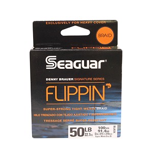 Seaguar 50FLB100 Flippin' Braid Freshwater Braid Line .015" Diameter, 50 lb Tested, 100 Yards, Black