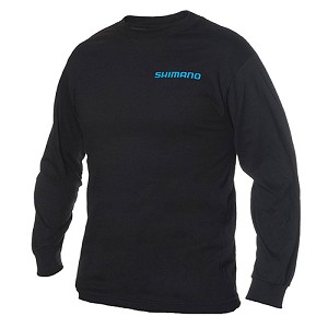 Shimano ATEELSMBK Brand Cotton Long Sleeve Tee Black, Medium