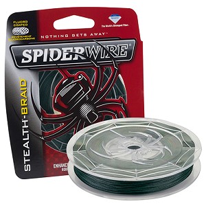 Spiderwire 1374598 Stealth Braid Superline Line Spool 200 Yards, 0.009" Diameter, 15 lbs Breaking Strength, Moss Green