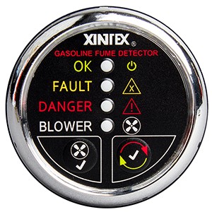 Xintex Gasoline Fume Detector & Blower Control w/Plastic Sensor - Chrome Bezel Display