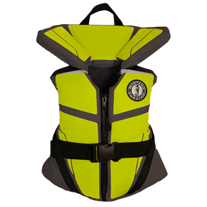 Mustang Lil' Legends 100 Youth Vest - 50-90lbs - Gray/Flourescent Yellow/Green