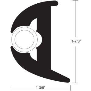 TACO Flex Vinyl Rub Rail Kit - Black w/White Insert - 50' - 1-7/8" x 1-3/8"