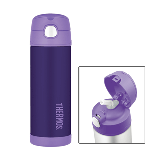 Thermos FUNtainer&trade; Stainless Steel, Insulated Straw Bottle - Purple - 16 oz.