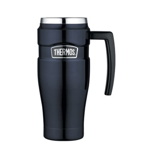Thermos Stainless King&trade; Vacuum Insulated Travel Mug - 16 oz. - Stainless Steel/Midnight Blue