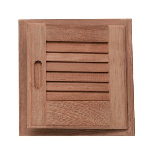 Whitecap Teak Louvered Door & Frame - Right Hand - 12" x 12"