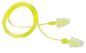 3M/Peltor Tri-Flange Ear Plug, Reusable, Hearing Protection With Cord, 3 Pack, Yellow 97317