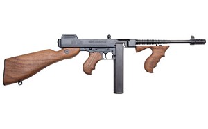 Auto Ordnance 1927A1 Deluxe, Semi-automatic, 45ACP, 10.5" Barrel, Black Finish, Walnut Stock, Adjustable Sights, 20Rd Stick Magazine, Carry Case T1SB