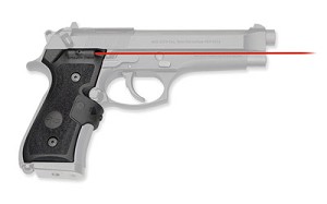 Crimson Trace Corporation Hi-Brite Mil-Spec LaserGrip, Fits Beretta 92/96, Black, Rubber Wraparound LG-402M