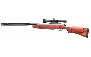 Gamo Bone Collector Hunter, .22 Pellet, Black Finish, Synthetic Wood Stock, Dual Noise Dampening Technology, Fluted Polymer Jacketed Rifled Steel Barrel, Inert Gas Technology, 3-9x40 Scope, Single Shot, 975 Feet Per Second 611006315554