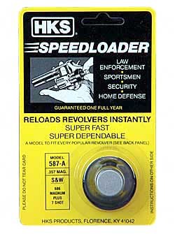 HKS Speedloader, 357 Magnum, Fits S&W 686, Taurus 617, Black 587A