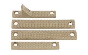 Knights Armament Company URX 3/3.1 4 Piece Long Rail Panel Kit, Flat Dark Earth Finish, 2 3-Hole Panels, 1 2-Hole Panel, 1 2-Hole Handstop, 8 Screws, 4 Backing Nuts 30410-FDE