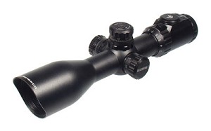 Leapers, Inc. - UTG Accushot Precision Series Rifle Scope, 3-12X44, Illuminated Mil-Dot Reticle, Compact, Adjustable Objective, 36 Colors, Includes EZ-TAP Rings, Black SCP3-UM312AOIEW