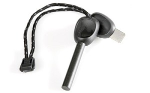 Light My Fire FireSteel Army, Fire Starter With  Built-in Emergency Whistle, 12,000 Strikes, Black S-FSAR2-BLISTER-BLK
