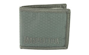 Maxpedition BFW Bi-Fold Wallet, Slim Design, Water and Abrasion Resistant Light-weight Ballistic Nylon Fabric, Teflon, 4.5" x 4", Gray BFWGRY